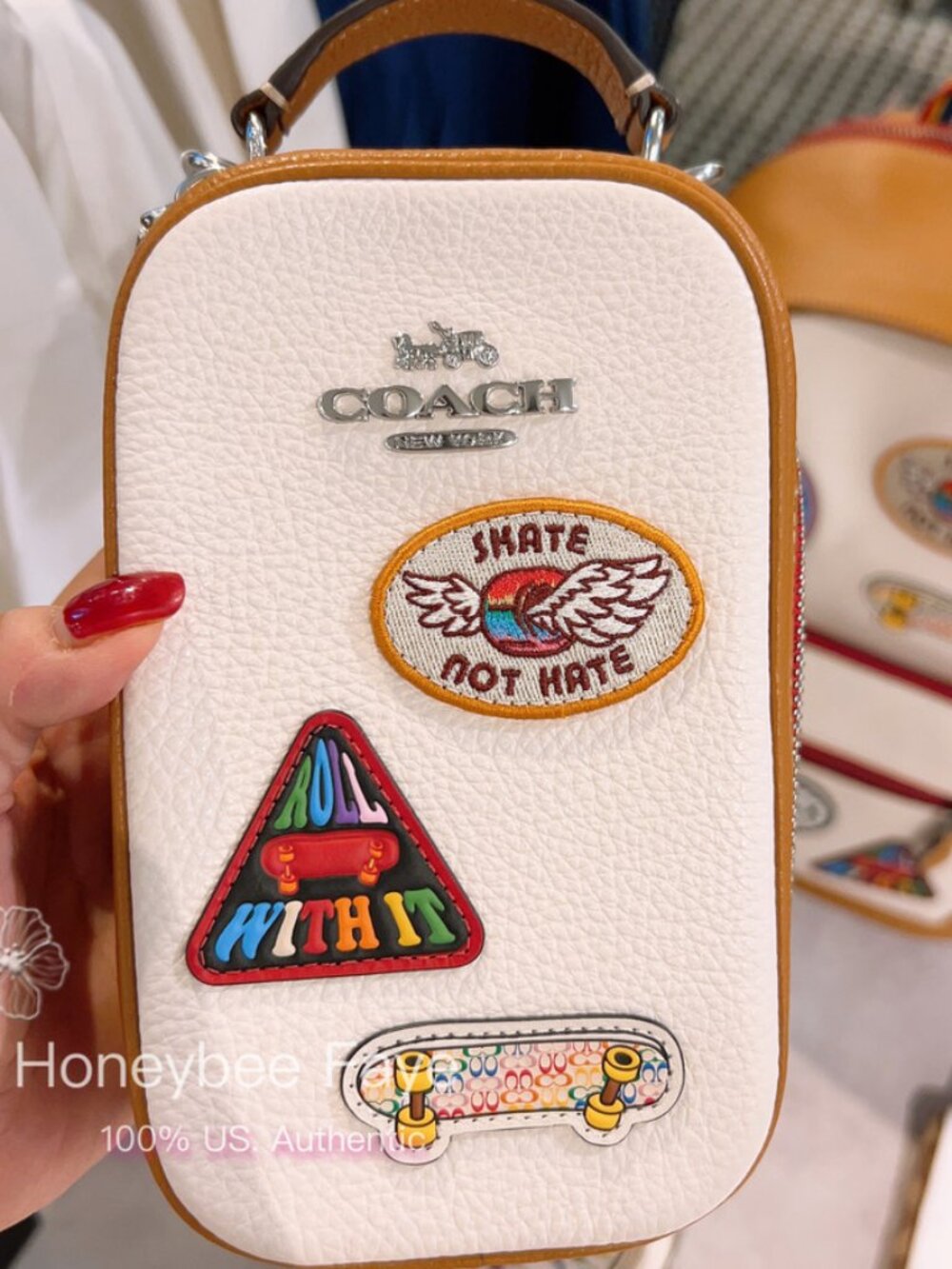 NWT Coach Eva Phone Crossbody With Patches CJ650